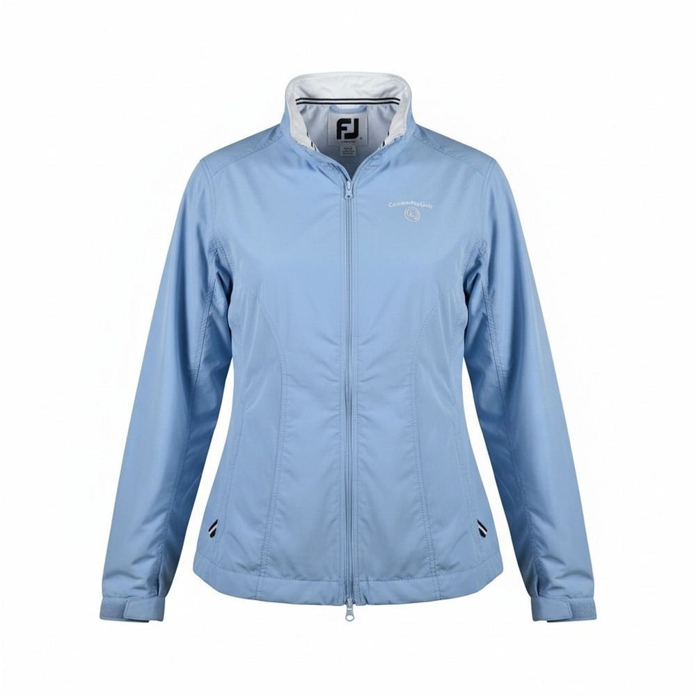 FootJoy Womens XL Blue Full Zip Golf Windbreaker Jacket Champions Gate FJ Logo‎
